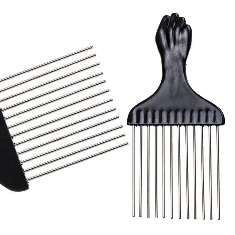 Fashion Professional Salon Use Black Fist Metal African Hair Pik Afro Hair Comb