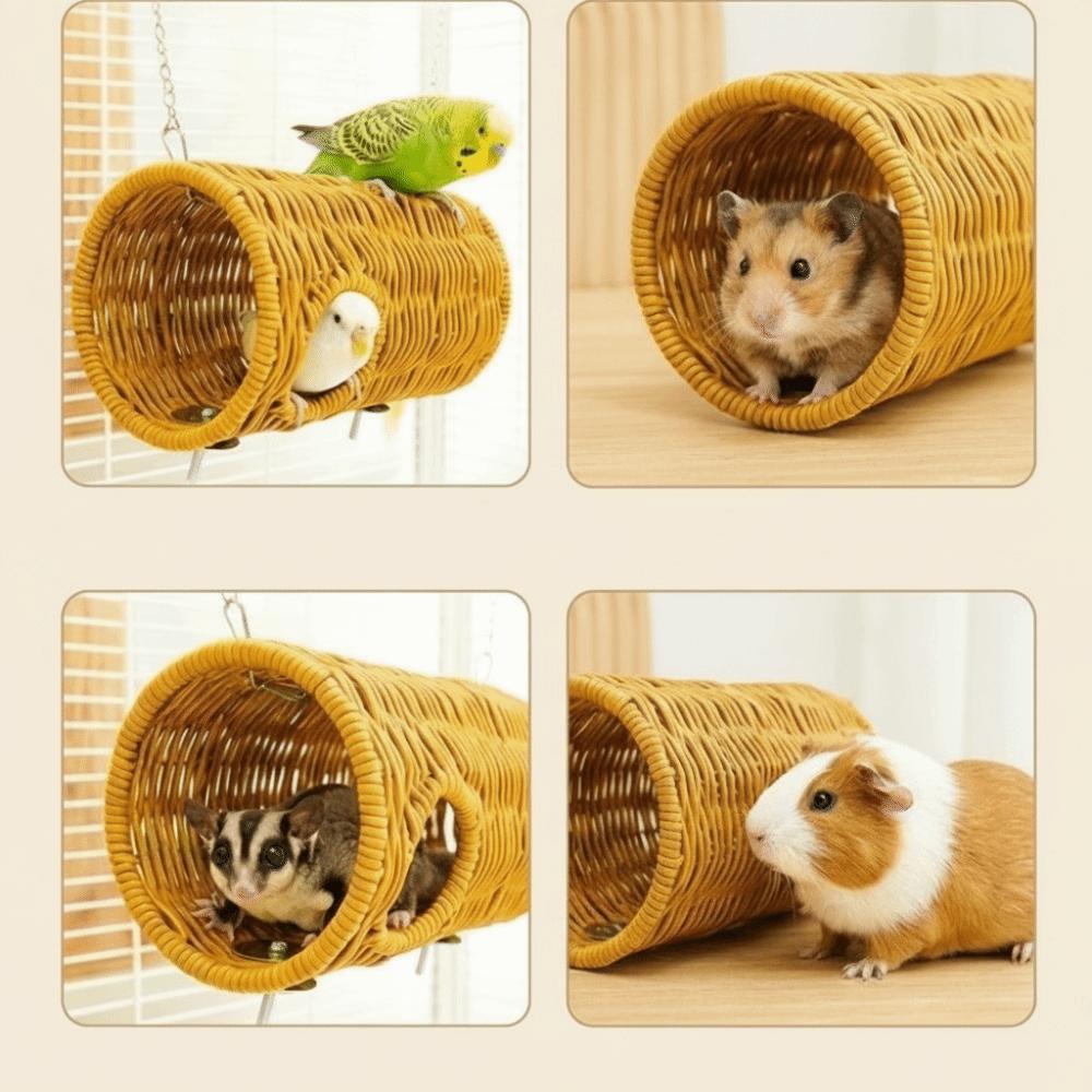 Decorative Bite Resistant Woven Bird Nest Durable Cooling Bird Cage Hammock Ventilated Pet Nest House for Hamsters Parrots