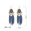 Ethnic Colorful Feather Tassel Earrings For Women Long Chain Beads Drop Dangling Earrings Girls Vintage Jewelry Accessories