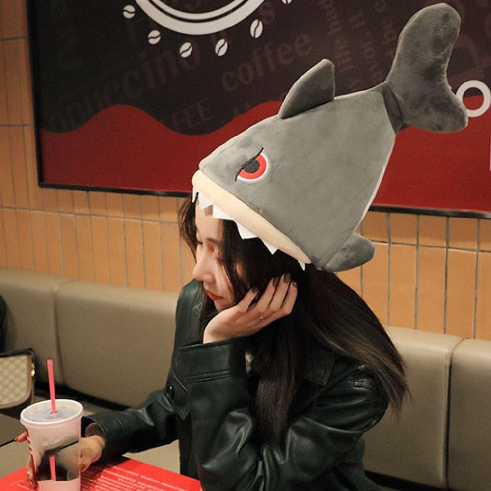 Costume Birthday Gift Winter Warm Animal Hat Performance Hat Plush Shark Cap Cosplay Shark Hat