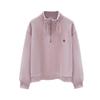 La Chapelle Metal Half-Zip Cropped Sweatshirt