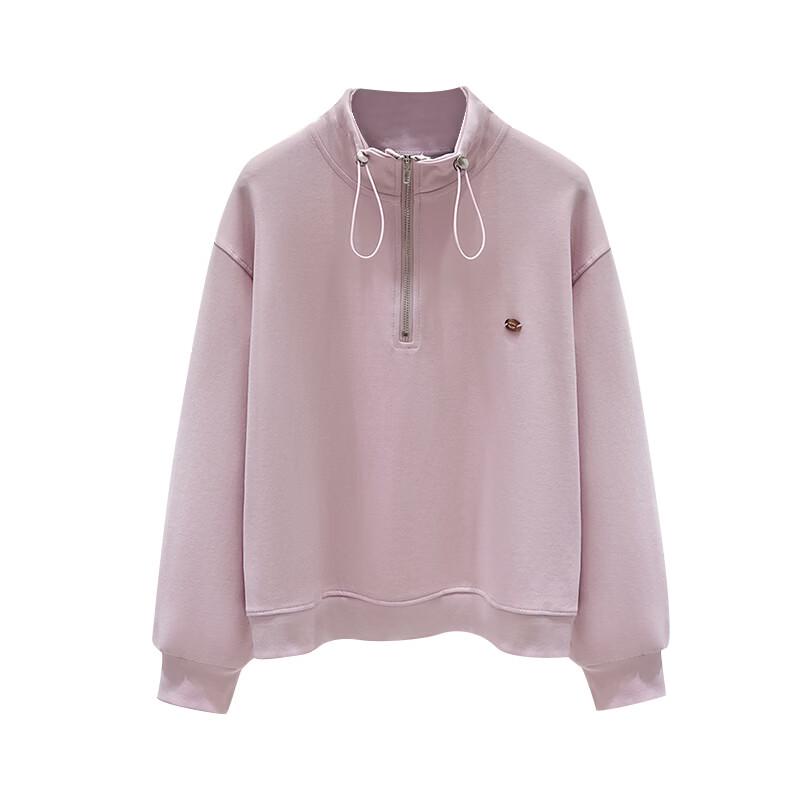 La Chapelle Metal Half-Zip Cropped Sweatshirt