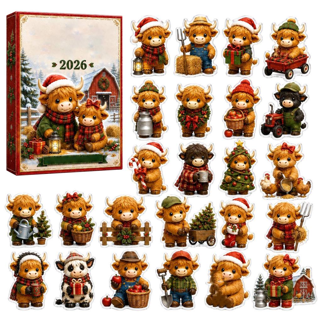 2026 Farm Series Advent Calendar Box, Small Size Holiday Countdown Gift for Kids