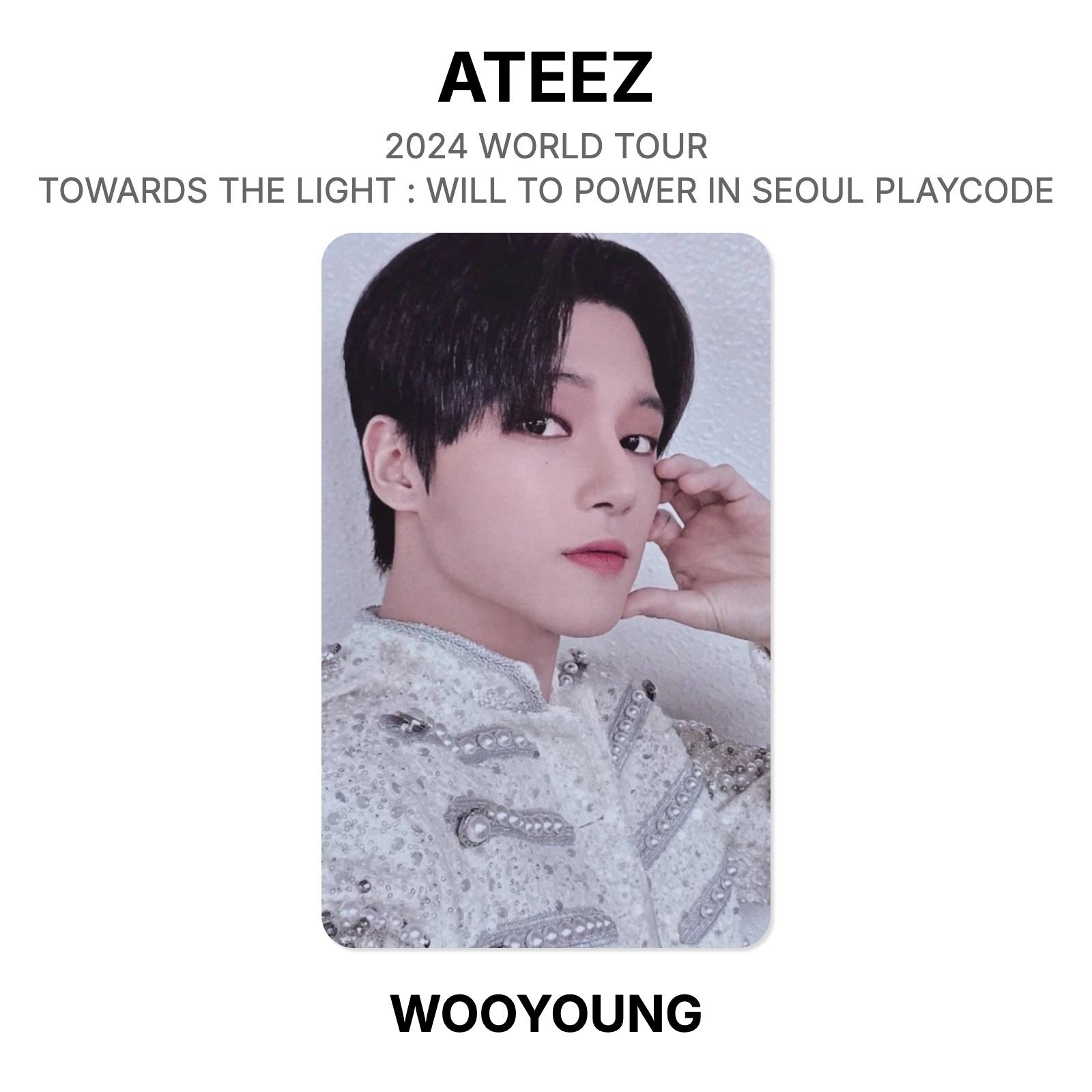 ATEEZ 2024 МИРОВОЙ ТУР К СВЕТУ : WILL TO POWER В СЕУЛЕ Официальная фотокарточка PLAYCODE WOOYOUNG