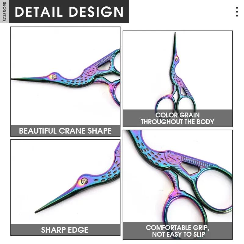 Retro Stork Sewing Scissors Embroidery Eyebrow Scrapbooking Stationery Scissor Small Diy Craft Needlework Stitch Tailor Shears