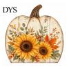 Vintage Style Pumpkin Statues Thanksgiving Fall Table Decoration, Rustic Block Wooden Sign, Autumn Wood Craft Decor Farmhouse Tabletop Centerpiece for