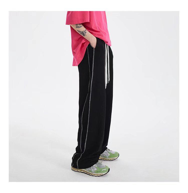 Herren Trendige Bodenlange Weitbein-Sweathose - Gerades Bein, Lockere Passform, Lässiger Fall für Frühling & Herbst