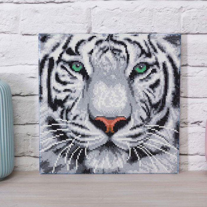 CRYSTAL ART Kit diamantmålning 30x30cm Snöleopard