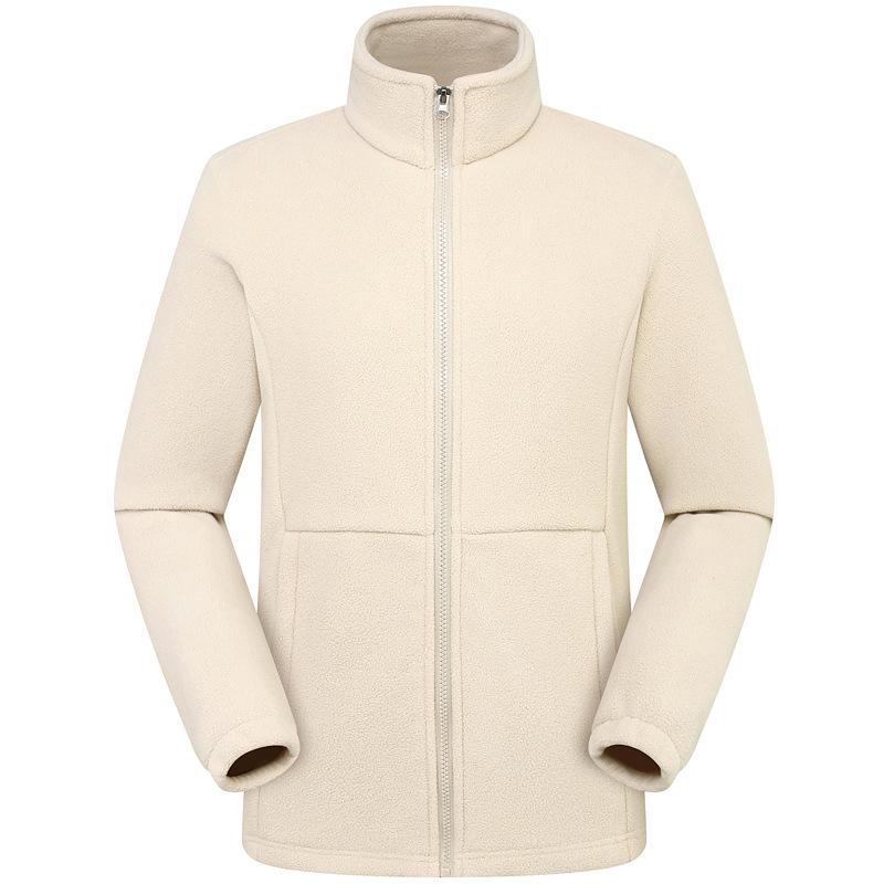 Outdoor Fleece Jacket for Men & Women - Thick Warm Polar Fleece Cardigan with Optional Logo for Autumn/Winter.