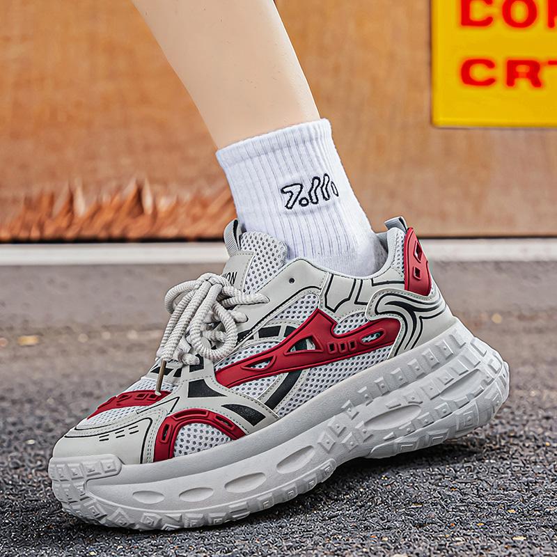 Chunky Sneakers Four Seasons Mesh Breathable Casual Outdoor Running Fashion Students Lightweight Soft Sole Non Slip Sports Shoes
