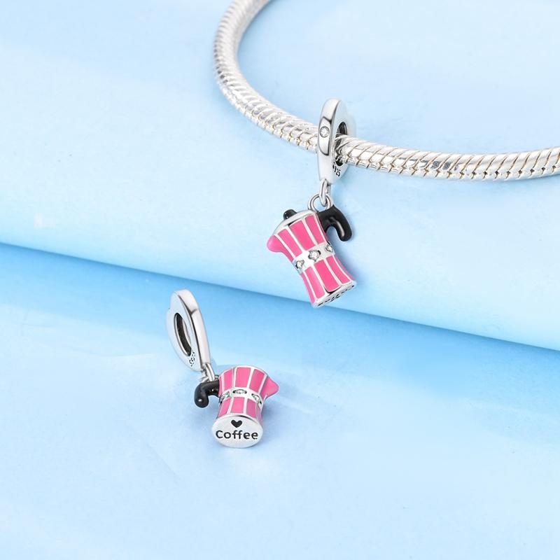 Copper Pink Lipstick Pulley Balloon Bike Butterfly Charm Pendant Fits Genuine Bracelet DoItYourself Jewellery
