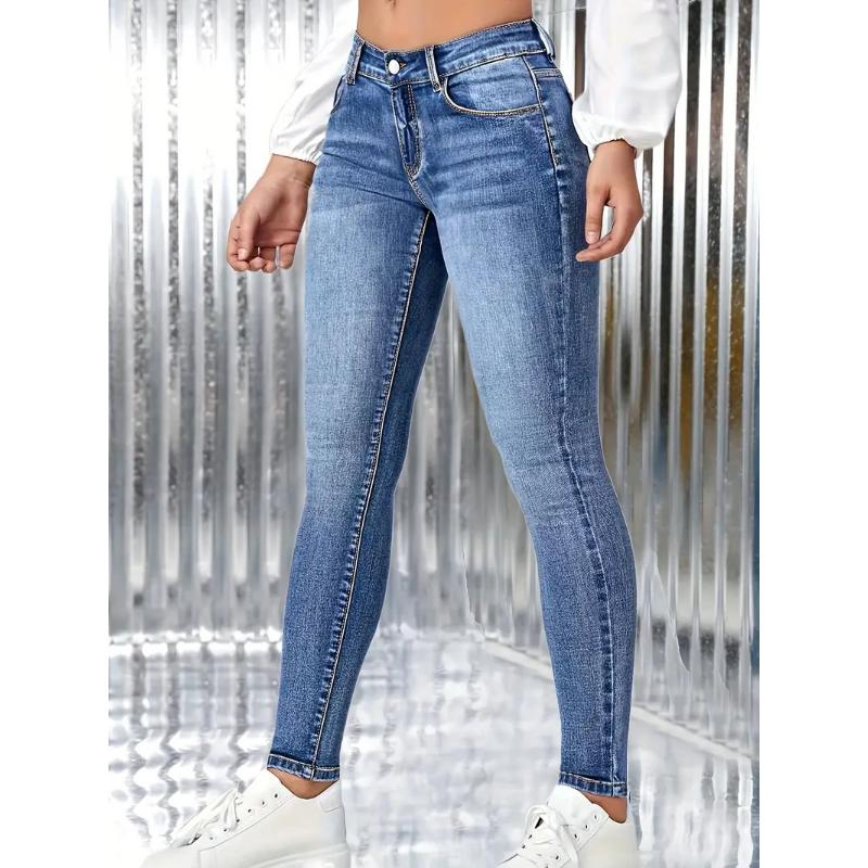 Neue Damen High Waist Stretch Skinny Jeans, Po-Hebende Knöchellange Jeans mit Slim Fit für Lässige Tägliche Mode