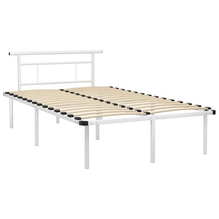VidaXL Cadre de lit Blanc Métal 120x200 cm