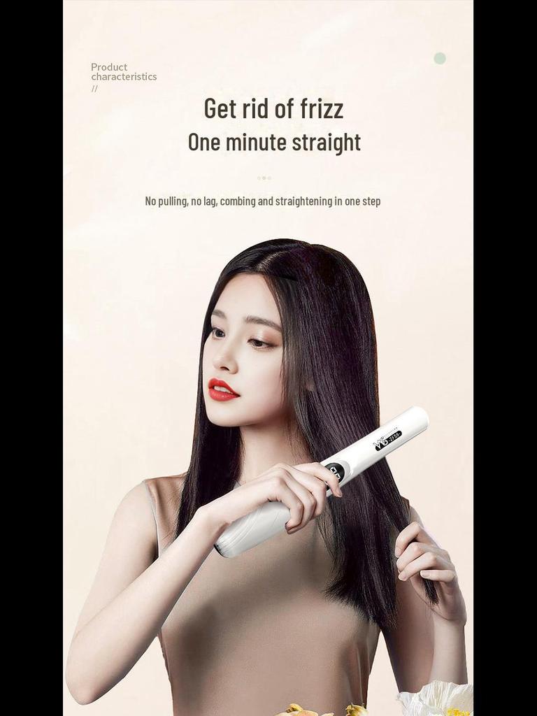 2024 Wireless Anti-Scalding Type-C Hair Straightener with Negative Ions