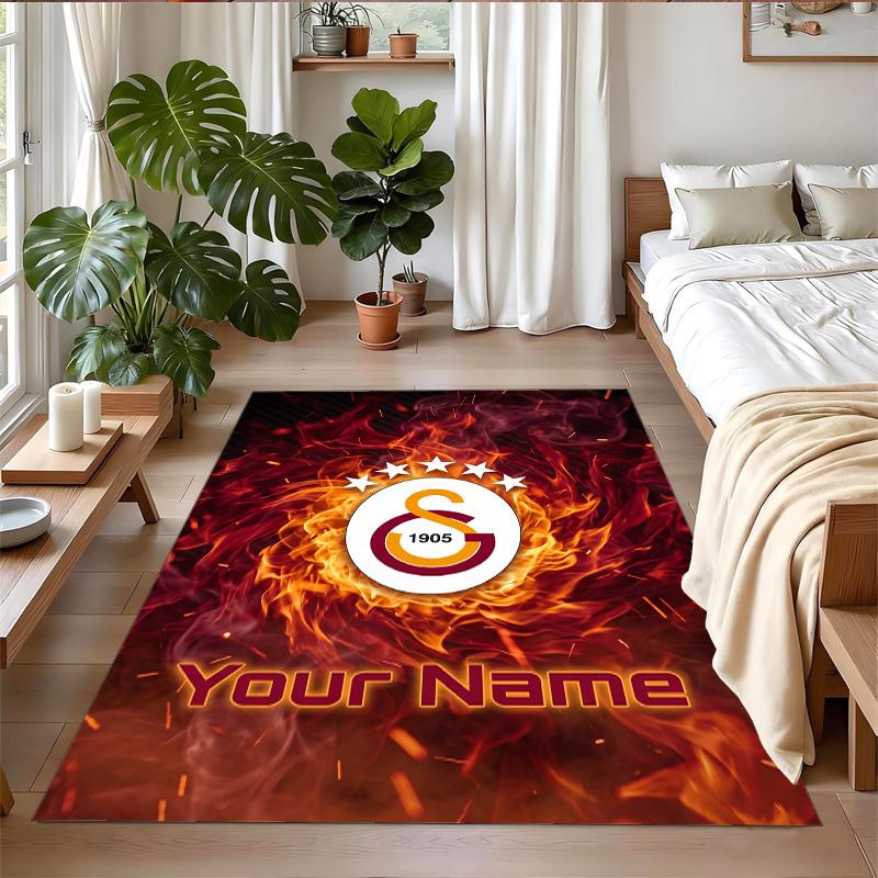 Crystal Velvet Rug Custom Name Text, Soft Non Slip Floor Mat Home DecorGalatasaray FC