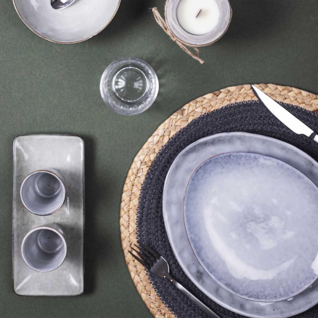 GREY DINNER PLATE FOR APPETIZERS Tierra 22x10