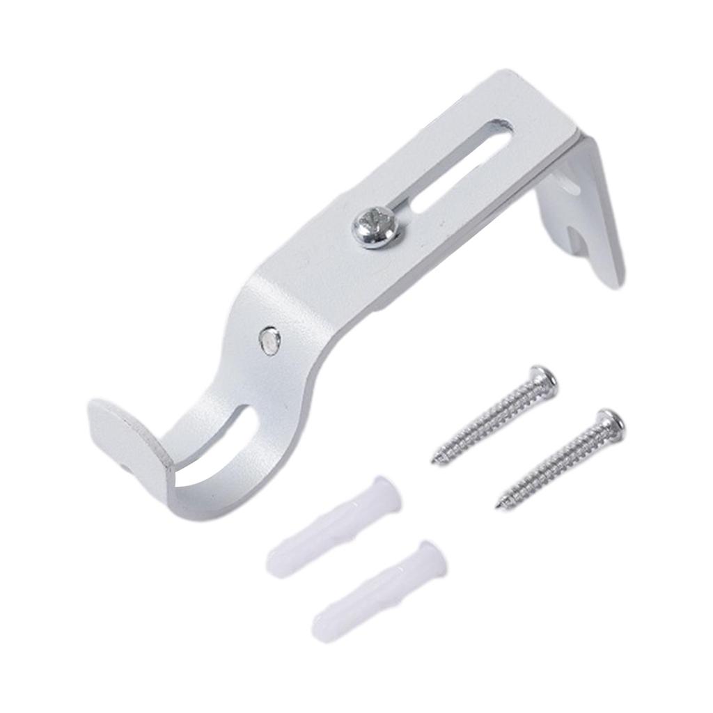 Curtain Rod Bracket Single Rod Bracket for Wall Universal Curtain Rod Holder for 1inch Drapes Rod Curtain Rod Hook with Screws