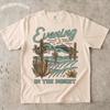 Vintage Desert Cactus Shirt, Evening In The Desert Graphic Tee, Boho Southwestern Comfort Colors, Linocut Nature Granola Girl Top
