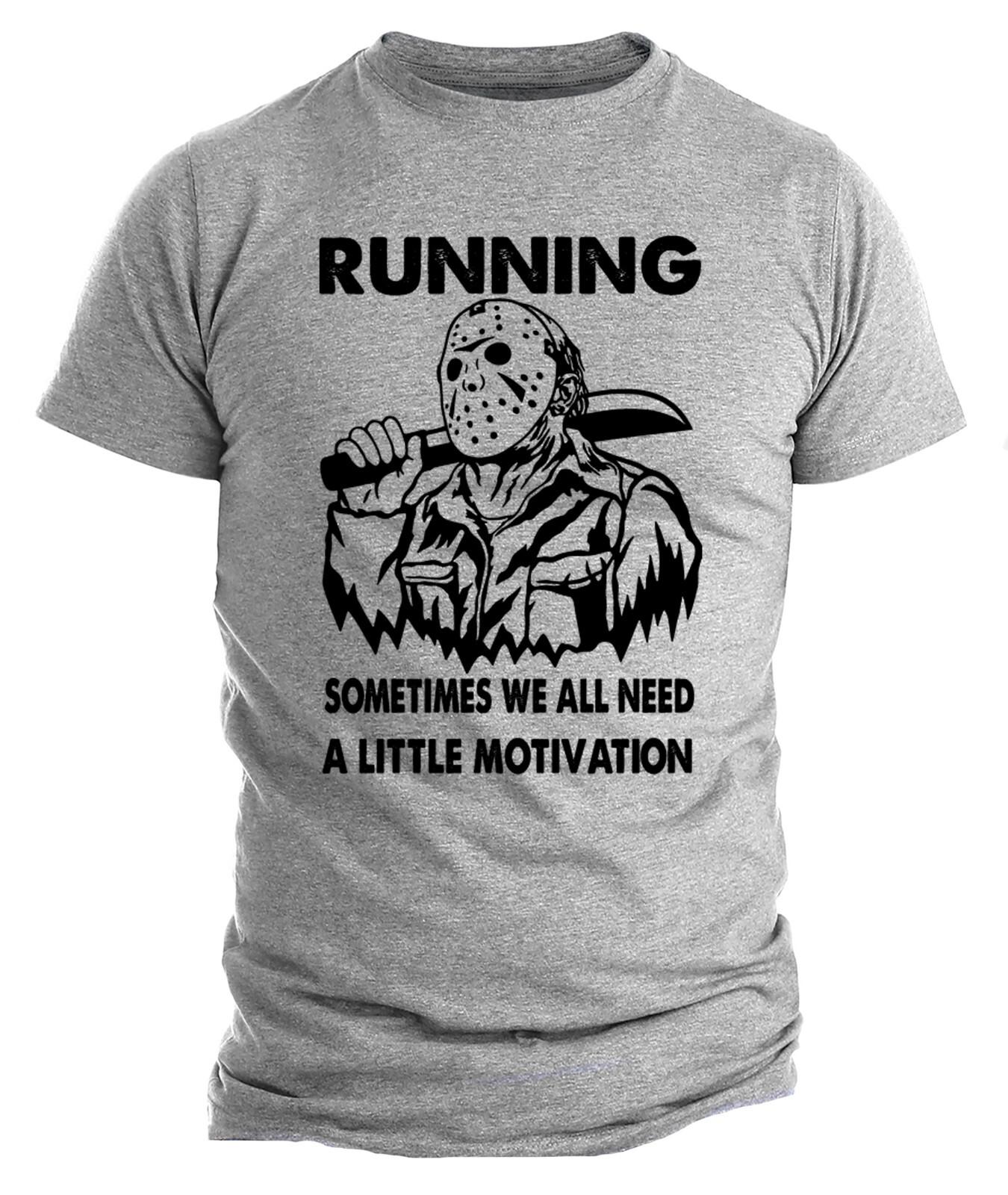 Running Motivation Horror Movie Chase T Shirt Mens Womens Tees Top Funny Jason Halloween Costume M