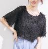 ROPE PICNIC Knit Tape Yarn Black Women's Top, (01)