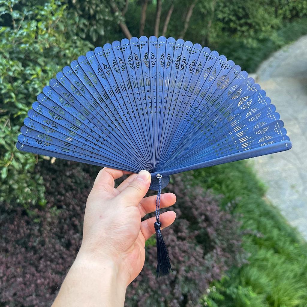 Dream Lotus Mini Japanese-Style Handheld Full Bamboo Fan Hanfu Mamian Skirt Dance Qipao Portable Folding Fan Girl Group Folding Fan