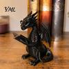 Dragon Statue for Garden Reading Figurine with Glasses, Statue, 3D Printed Bookshelf Decor, Whimsical Desktop Ornament, Gift Book Lovers Fantasy