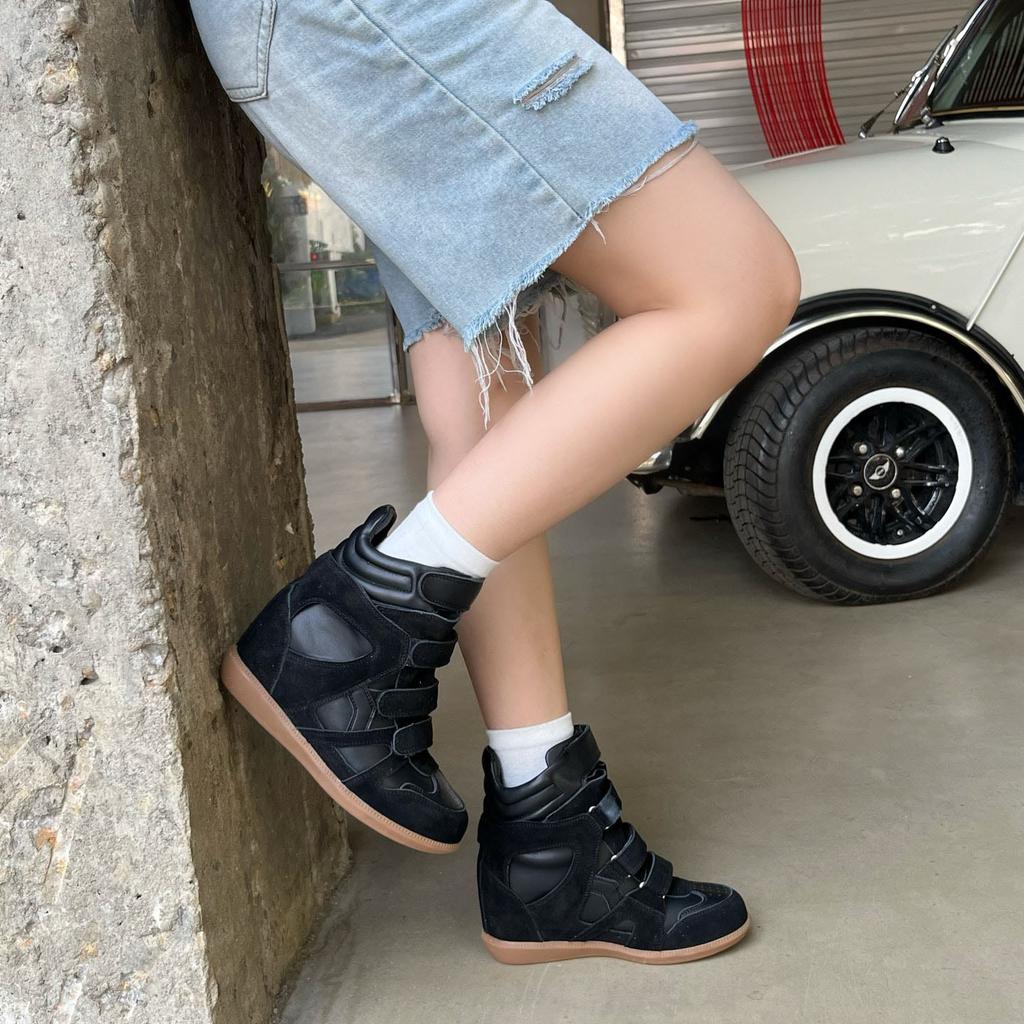 Retro Damen Kurzstiefel mit dicker Sohle Lässige Damen Sneaker mit Höhenvergrößerung High-Top Design Wander-Knöchelstiefel Sportschuhe