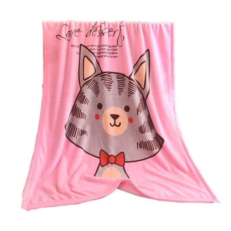 Factory direct sales wholesale foreign trade single-layer cartoon flannel children's blanket gifts coral fleece blanket afternoon leisure blanket