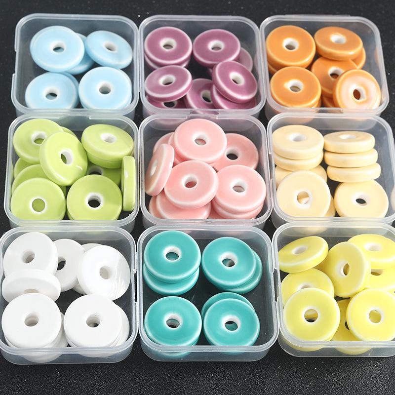Fresh Large Hole Porcelain Donut Beads for DIY Bracelets