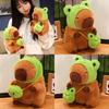 Capybara Toy Plush Cute Frog Dinosaur Hat Backpack Funny Sleep Doll Comfort