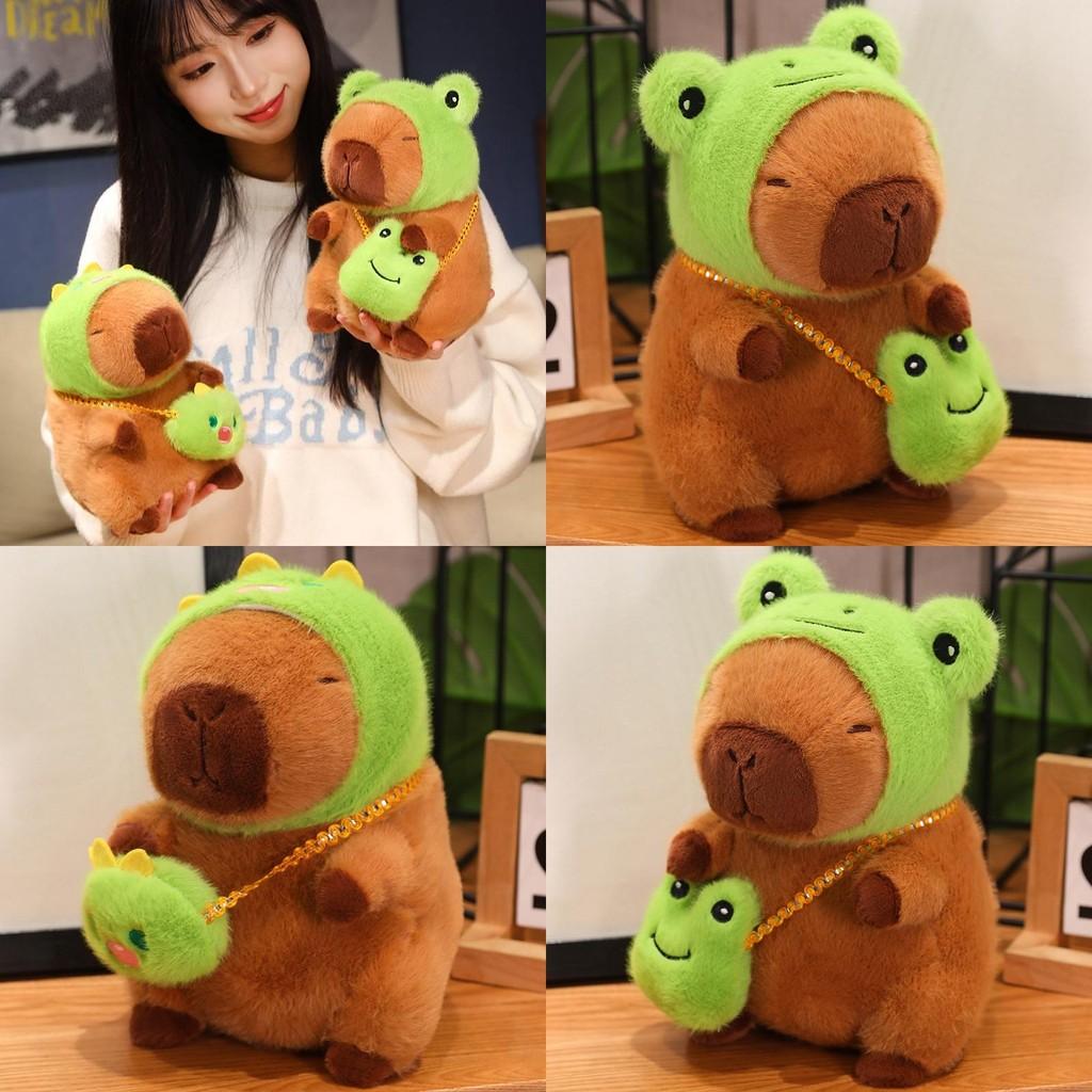 Capybara Toy Plush Cute Frog Dinosaur Hat Backpack Funny Sleep Doll Comfort