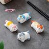 Cute Ceramic Horse Chopstick Rest Rack with Spoon Fork Knife Stand - Flatware Organizer Kitchen Table Decor for Horse Year