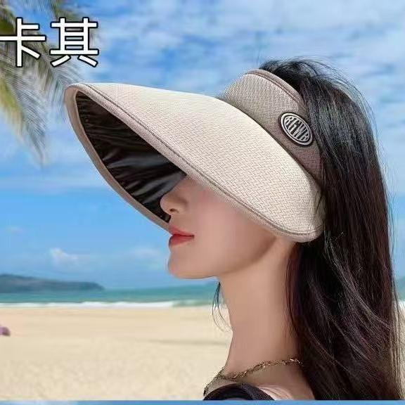 Empty Top Sun Protection Hat Women'S Summer Uv Protection Big Brim Sun Hat Outdoor Leisure Sun Hat