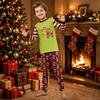 Family Matching Christmas Printed Pajama Set with Round Neck Long Sleeve and Pants for Adults and Kids