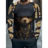 Men's 3D Printed Crew Neck Long Sleeve T-Shirt Fashion Versatile Trend Breathable Casual