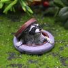 Raccoon Ornament Under Manhole Cover Garden Miniature Resin Imitation Animal Figure Home Yard Decoration