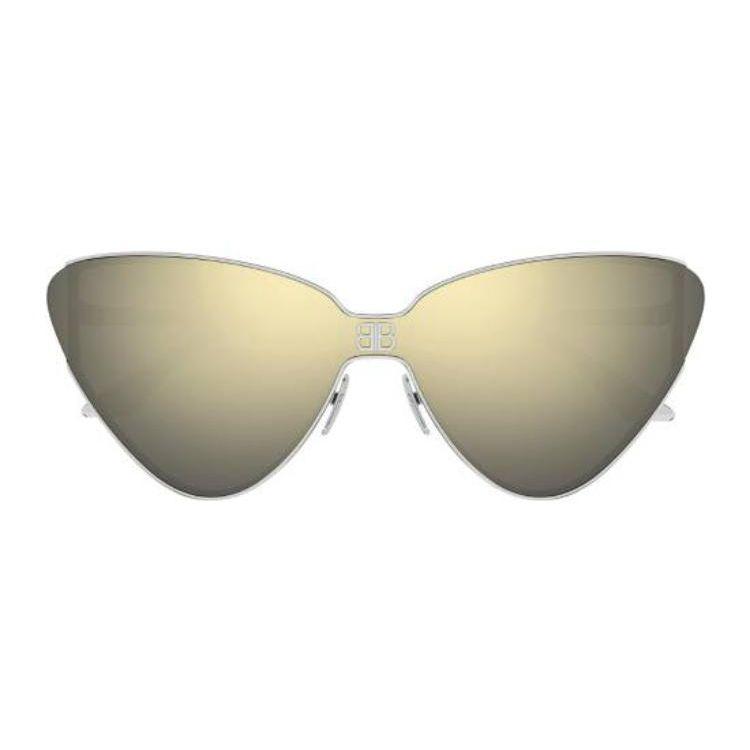 Balenciaga Logo Acetate Irregular Shape Sunglasses Men sunglasses Silver BB0191S005