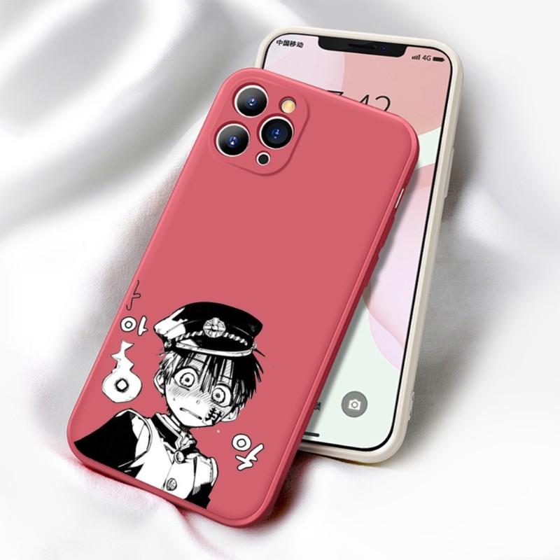 Cute H-HaNako Kun Phone Case For IPhone 11 12 13 Pro Max X XR XS Max 6 6S 7 8 Plus SE 2022 Liquid Square Color Phone Cover