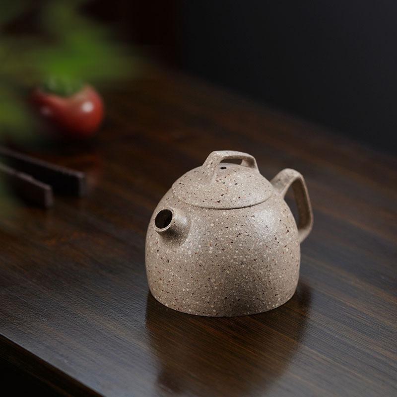 

130ml Yixing Purple Clay Teapots Handmade Qin Quan Pot Raw Ore Coarse Sand White Jade Segment Mud Kettle Chinese Zisha Tea Set