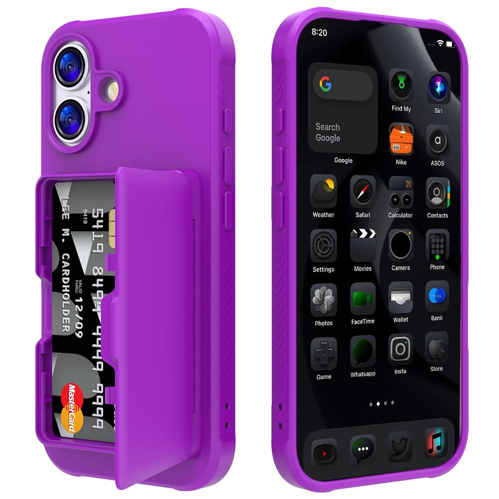 Apple 17 Pro Max Anti-Drop Mirror Stand Case with Side-Opening Card Holder
