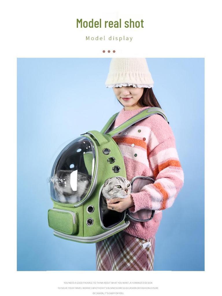 Large Capacity Breathable Cat Backpack - Portable Space Capsule Design for Outings