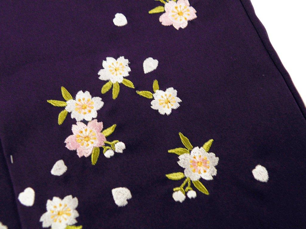 [Hanamichi] Hakama (traditional Japanese trousers) with cherry blossom embroidery, sold separately, sizes S-LL (Size L, Purple)