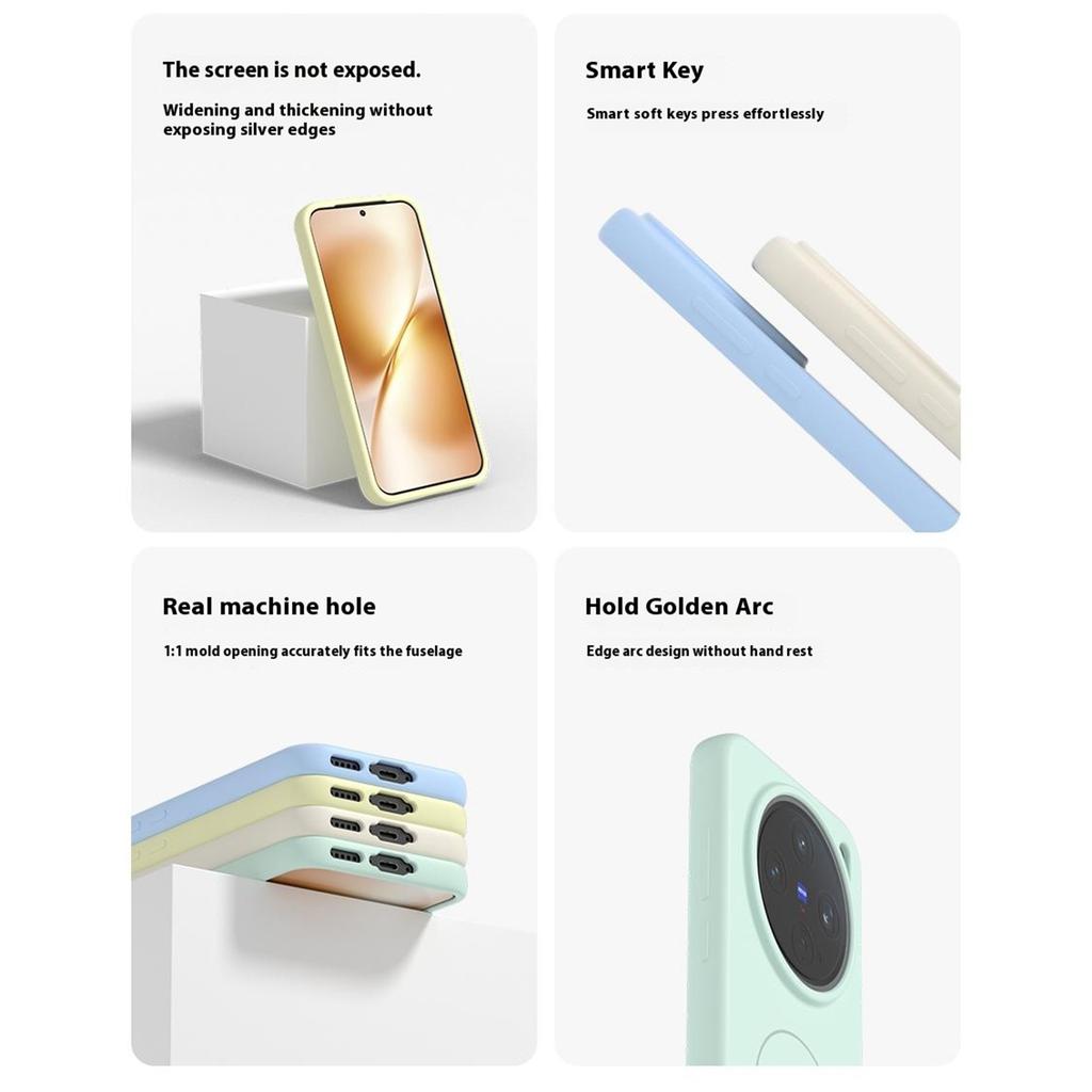 For vivo X200 Pro mini 5G Liquid Silicone Case Compatible with MagSafe Skin-Touch Phone Cover