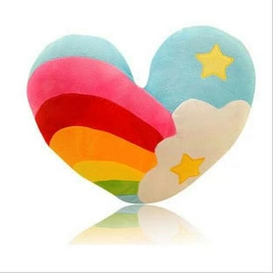 

Rainbow Heart-Shaped Couple Cushions - Cute and Creative Holiday Gift 40x38 cm
