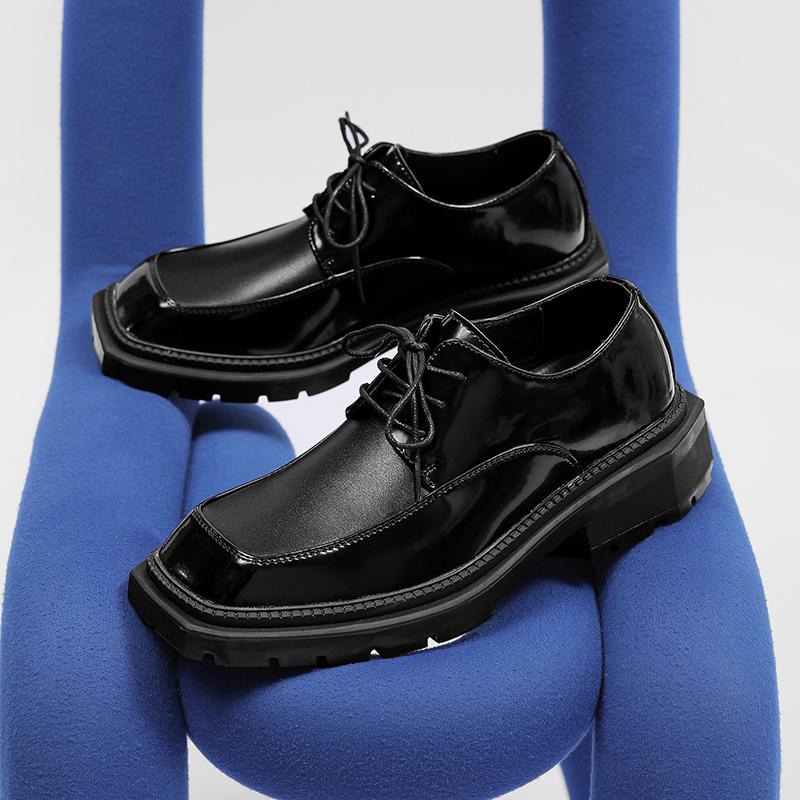 Fashion Summer Spring Men Leather Flats British Style Breathable Male Formal Shoes Casual Round Toe Thick Bottom Business Man Derby Shoe