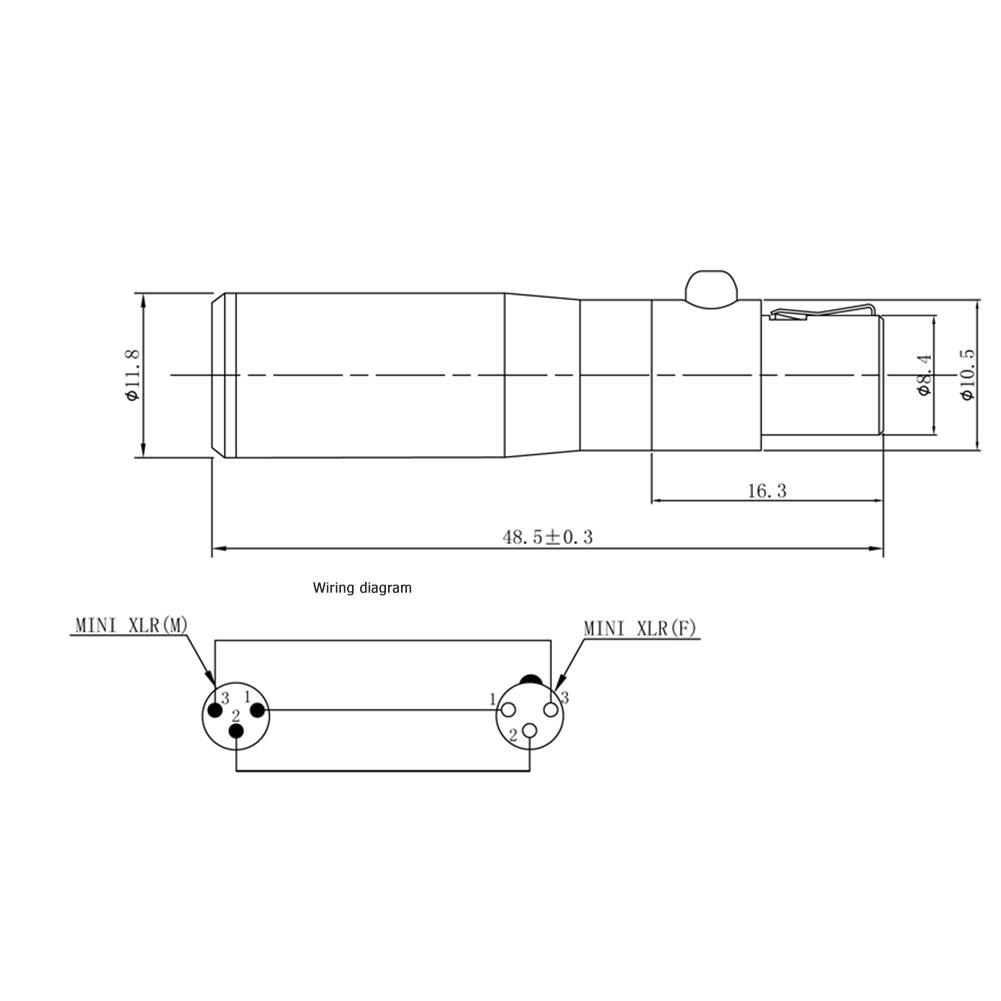 1-10PCS Mini XLR 3 4 Pin Female Mini Connector Audio Converter Adapter Audio Connector  Universal Microphone Audio Equipment