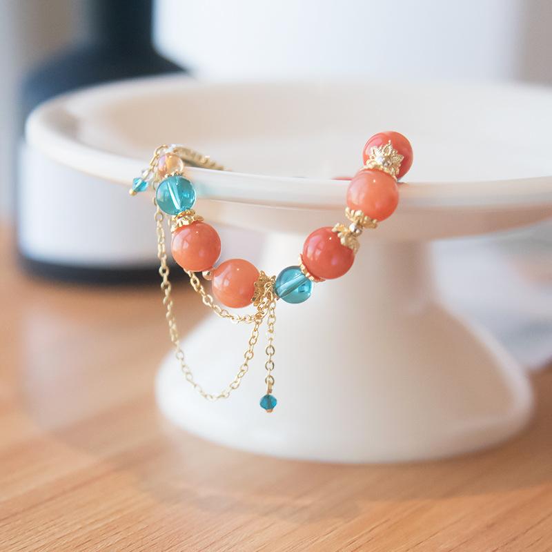 Glass Bead Tassel Bracelet Light Luxury High Sense 2025 New Trend Crystal Bracelet Fashion Temperament Jewelry