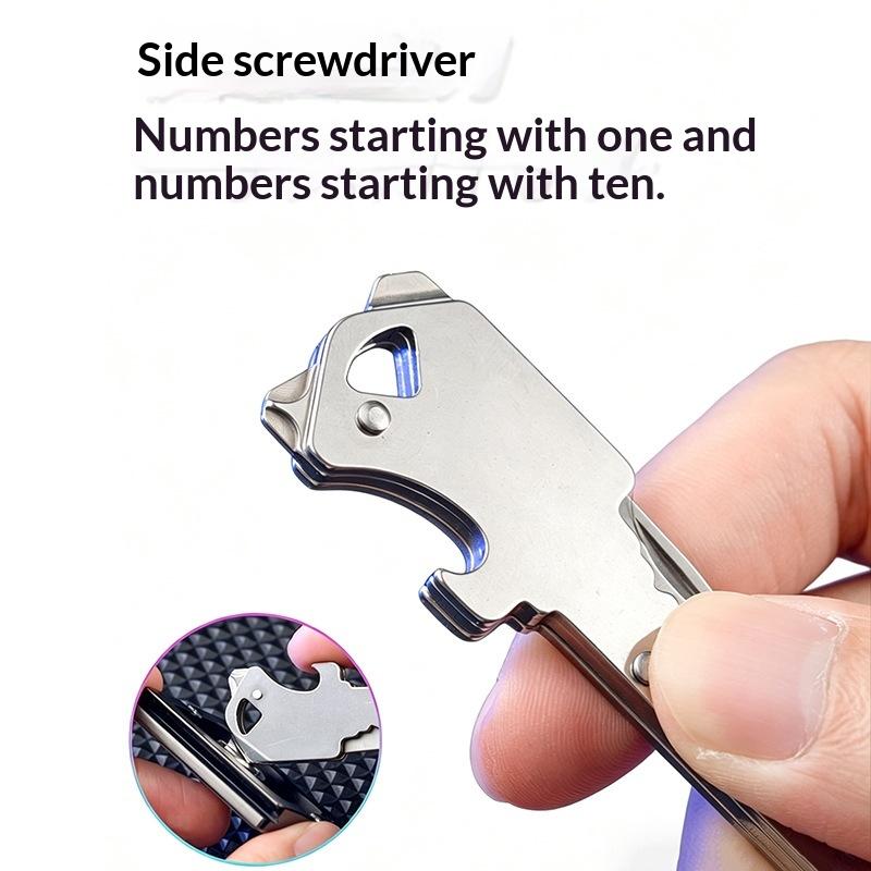 1Pcs Mini Emergency Disassembly And Delivery Knife 4-In-1 Multifunctional Portable Keychain Small Knife Pendant Bottle Opener