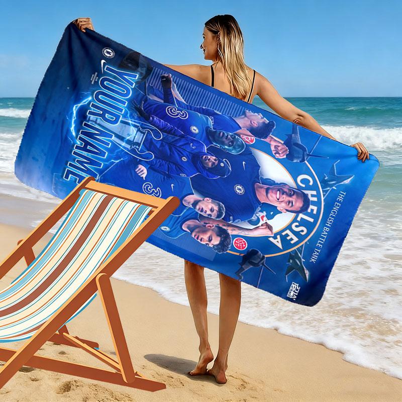 Custom Chelsea Print Beach Towel, Large Soft Quick Dry Towel for Beach Camping Swimming