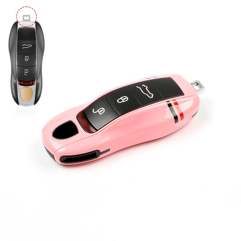 AABKQ1 Car Key Case Multi Colored Track For Porsche Mancan Panamera Cayenne 718 911 Boxster Cayman Key Cover Shell Replacement Kit